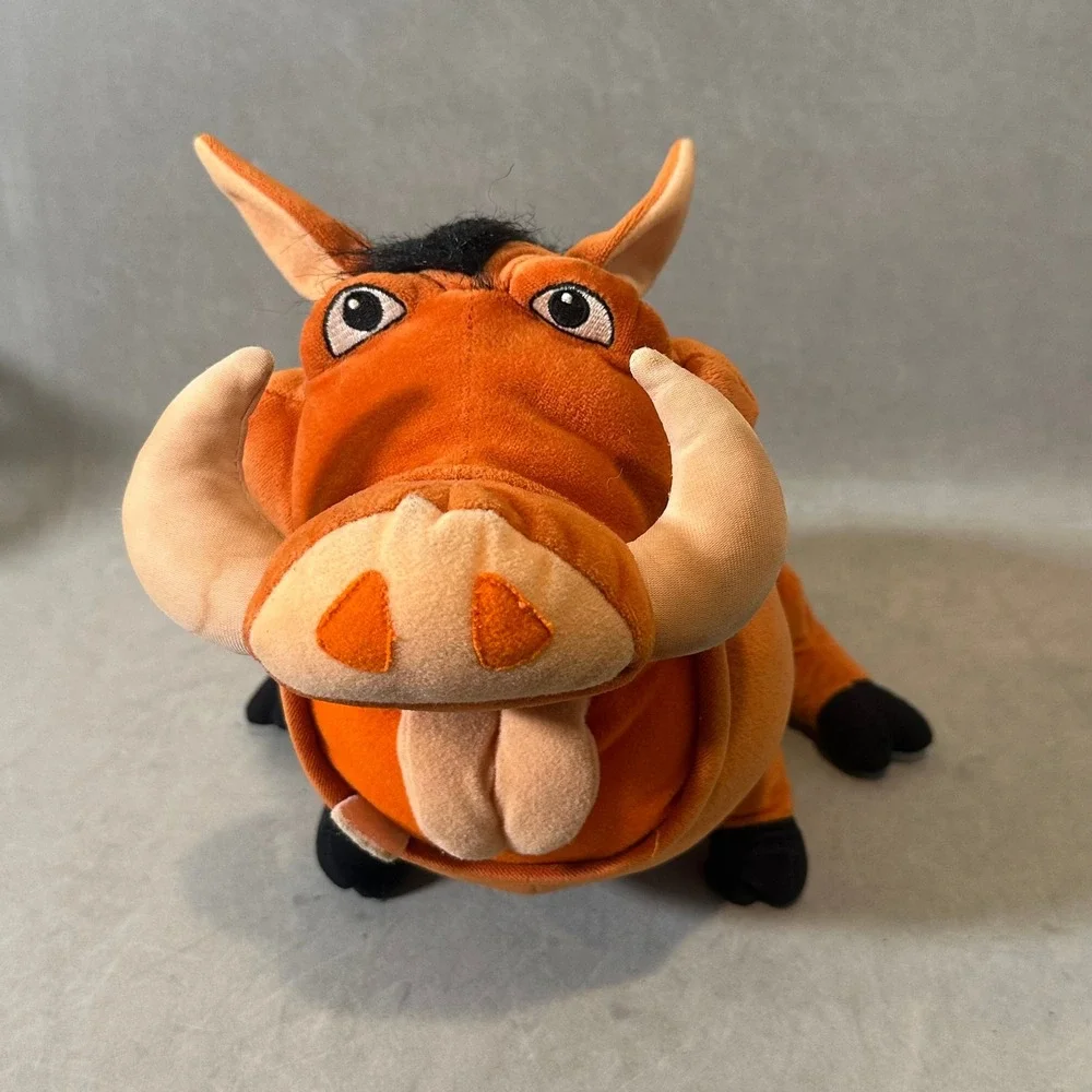 Disney‎ Lion King Pumbaa Plush Hasbro Feed Me Warthog Toy Orange 14 Inch